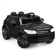 ALFORDSON Black Kids Ride On Car Dual Motor, LED Headlight Tail Lights, Remote Control Car 12V Eletric with Music Player, Ride-on Car Design Vehicle SUV Toy