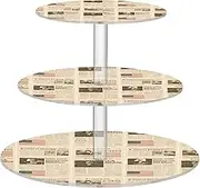 miaozhen Brown Vintage American Newspaper A Clean Table Tray Spill-Proof Three-Layer Pallet Party Bases Para Cupcakes
