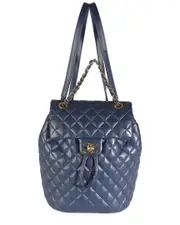 Chanel Blue Quilted Leather Small Urban Spirit Backpack (Authentic Pre-Loved)