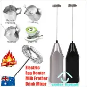Mini Foamer Kitchen Tool Milk Frother Egg Beater Stirrer Whisk Mixer Electric QS