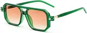 [LJCZKA] Retro Square Sunglasses for Women Men, Vintage 70s Pilot Sunglasses Double Bridge Classic Shades UV400 Protection