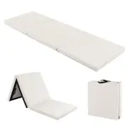 6 x 2 FT Tri-Fold Gym Mat with Handles and Removable Zippered Cover-Light Gray -