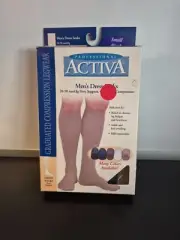 ACTIVA MENS DRESS SOCKS, 15-20 MMHG GRADUATED COMPRESSION SOCKS, NEW Black
