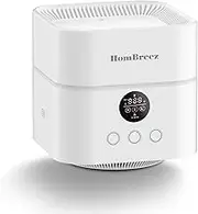HomBreez Air Purifier and Humidifier Combo for Bedroom, Covers Up to 200ft², H13 True HEPA Filter, 500ML Water Tank, Quiet Cool Mist Top Fill Essential Oil Diffuser for Baby, Pet Room, White