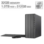 New HP Envy TE01-1487C Desktop PC i7-10700 6-Core 32GB 512GB SSD + 1TB W11