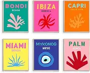 Preppy Room Decor Aesthetic Canvas Wall Art Prints - Set of 6 Preppy Decor, Preppy Stuff Preppy Things(UNFRAMED) (8x10)