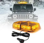 36 LED Rooftop Strobe Light Warning Beacon Light Emergency Strobe Lights Mini Bar Magnetic Mount Pads for Hazard Vehicles Trucks Snow Plow Construction Cars(Amber 12-24V)