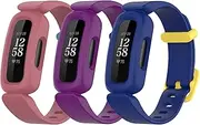 HEYUS [3 Pack] Compatible with Fitbit Ace 3, Fitbit Inspire 2 Bands for Kids, Soft Silicone Bracelet Accessories Sports Watch Strap Replacement