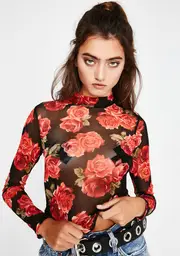 Bed Of Roses Sheer Top