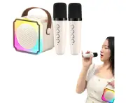 Mini Karaoke Machine Portable Bluetooth Speaker with Wireless Microphones