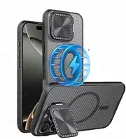 Jarttarn Compatible with iPhone 16 Pro Max 2024 Magnetic Case Transparent Case Magnetic Charging Phone Holder Hinged Camera Cover for iPhone 16 Pro Max