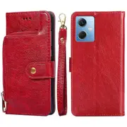 For Xiaomi Redmi Note 12 5g Drop-proof Phone Case Flip Wallet Stand Zipper Pocket Full Protection Pu Leather Phone Cover With Strap