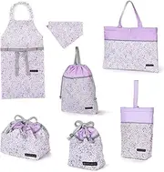 COLORFUL CANDY STYLE NT501600 Kindergarten Entrance 6-Piece Set, Water Repellent Type, Lesson Bag, Shoe Case, Drawstring Gymnastics Clothes Bag, Lunch Bag, Cup Bag, Small Compartment, Apron, 100-120,