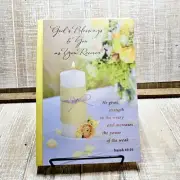 American Greetings Get Well Soon Card 6x8 Candle Yellow Floral God's Blessing