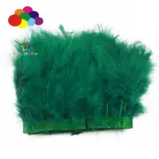 2M Dusty green Turkey Feather Fringe Trims Fluffy Turkey Ribbon Decoration 6-7in