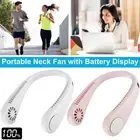 Portable Neck Fans LED Display Personal Fan 1200mAh Rechargeable Bladeless RuEzv