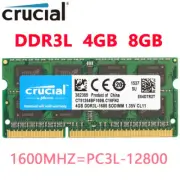 Crucial DDR3L 4GB 8GB 1600MHz PC3L-12800 204-Pin Sodimm memory LAPTOP RAM 1.35V