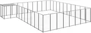 Dog Kennel Black Steel, Large Outdoor Cage, Heavy Duty Run, Covered Dogs Pens, House Clearance