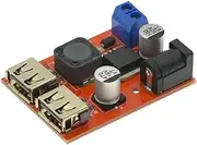 3pcs DC 6-40V to 5V 3A Double USB Charge DC Step-Down Converter Module for Vehicle Charger Dual USB for Li-ion Lithium Battery Cell(B)