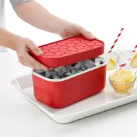在飛比找樂天市場購物網優惠-《LEKUE》附蓋蜂巢製冰盒(紅330ml) | 冰塊盒 冰