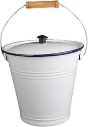 9L Enamel Bucket with Lid for Liquid Storage and Party Use