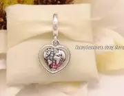 NEW Pandora Family Spinning Heart Silver Charm 792240C01 Retired