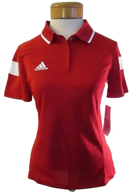 NWT Adidas Womens Climalite Shockwave Polo Shirt L University Red MSRP$50