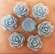 10 PCS Flatback 20mm Blue Marble Rose Craft Cabochons DIY