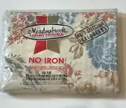 Vintage Meadowbrook No Iron Full Flat Sheet Floral Print New/Old Stock Sealed