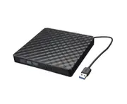 External USB 3.0 DVD RW CD Writer Slim Carbon Grain Drive Burner Reader Player For PC Laptop Optical Drive Black