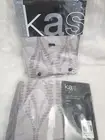 KAS Cassidy Grey European SQUARE Pillowcase Set 2 65x65cm Unused