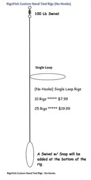 Hi-Low Single Drop Fishing Rigs (No Hooks) Pompano Whiting Snappers Croakers Etc
