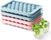 Firelex 4-Pack Plastic Ice Cube Trays, Round Ice Balls Mold Maker Ice Cube Fr...