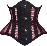 [OHO Sports Direct] Women Underbust Corset Steel Boned Short Torso Waist Trainer Cincher Waspie Mesh Corset Joli-MC