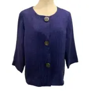 Large Chico's Women's Travel Collection New Texture Button Up Mandy Jacket Astra