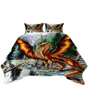 Nature Mountain Waterfall Forest Solaris Dragon Coverlet