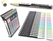 24 Acrylic Paint Pens Markers Set Special Color Series For Rock Painting, Pebbles, Plastic, Canvas, Glass, Mugs, Journaling, Multi Surfaces. Opaque, Waterbased, Quick Drying (PASTEL EXTRA FINE)