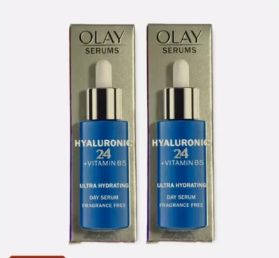2 X Olay Hyaluronic 24 + Vitamin B5 Ultra Hydrating Day Serum 40ml