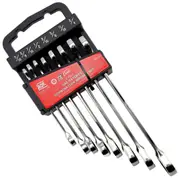 AOK by KC Tools 8pc 5/16 - 3/4" 72T SAE Cr-V One Way Gear Combination Ratchet Spanner Set