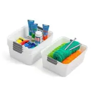 USA Plastic Storage Basket, 6-Pack, Shelf Basket Storage Medium White