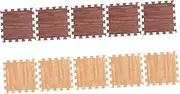 ibasenice 10Pcs Interlocking Eva Tiles Wood Grain Flooring Mats for Playrooms Slip Exercise and Crawling Mats Thickened Puzzle Mats Unique Natural Design for Home