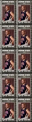 JASON KIDD BASKETBALL LEGEND MINT VIGNETTE STAMP STRIP OF 10