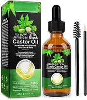 2OZ Black Castor Oil for Hair Growth, Jamaican Black Castor Oil, Black Castor Oil, Jamaican Black Castor Oil Organic for Hair Growth, Eyelashes & Eyebrows