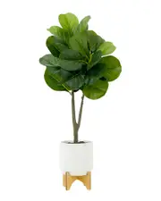 Nearly Natural 33in Artificial Fiddle Fig with Stand Planter