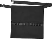 FRCOLOR Adjustable Hair Stylist Apron with Multiple Pockets Classic Black Tool Bag for Hairdressing Tools Makeup Brushes Essential for Salon Use Travel Durable Stylish Design