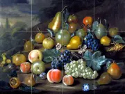 Art Vivid Pears Peaches Grapes Ceramic Mural Backsplash Bath Tile #2107