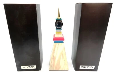 Swatch Art Watch MENDINI TOWER GZS02 New NOS 1998 Limited Edition Box Set #7228