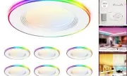[6 Pack] 4 Inch Smart LED Recessed Ceiling Light with RGB Back Light,Hub