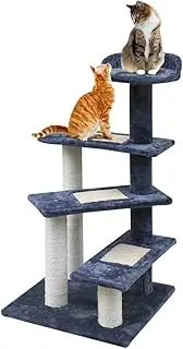 i.Pet Cat Tree Cats Tower Ultimate Scratching Post, 100cm Height Pet Scratcher Posts Indoor Kittens Wooden Play House Towers and Trees Corner Toys, with High-Rise Plush Bed