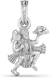 [Samyuktha] Bajrangbali 925 Pure Sterling Silver God Hanuman Pendant for Men & Women Pure Silver Lord Bajrang Bali Locket for Good Health & Wealth - Only pendent without chain, Sterling Silver, No